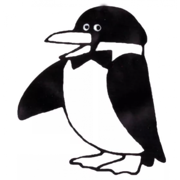 Рез. тяга цветная - пингвин